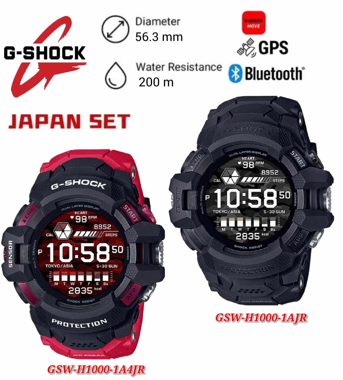Japan Set Casio GSW-H1000 GSW-H1000-1A4JR G-SQUAD PRO