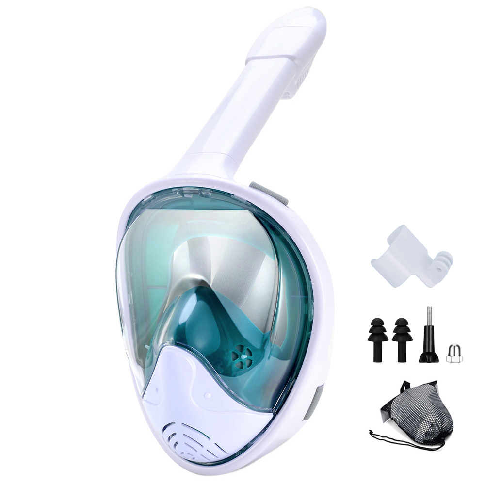 Mặt nạ lặn toàn mặt với giá gắn camera có thể tháo rời, mặt nạ lặn bơi lặn tầm nhìn rộng chống sương mù chống rò rỉ cho người lớn trẻ em
