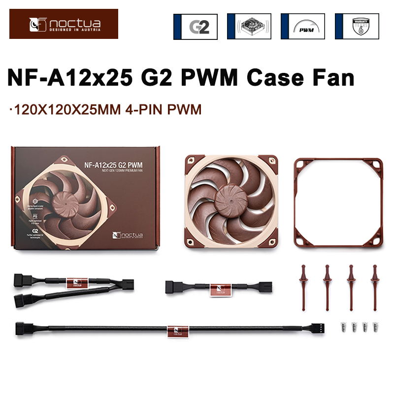 Noctua NF-A12x25 G2 PWM Case Fan 120mm CPU Cooling Fan 1800RPM Performance Case Fans SSO2 Bearing Chassis Fan A12x25 G2 LS-PWM ราคา 2,433 บาท*ส่งฟรี