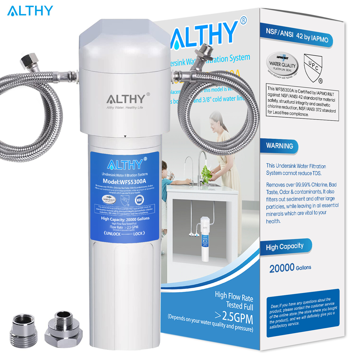 ALTHY Under Sink Drinking Water Filter Purifier -NSF/ANSI Certified Direct Connect Under Counter Drink Water Filtration System ราคา 2,083 บาท*ส่งฟรี