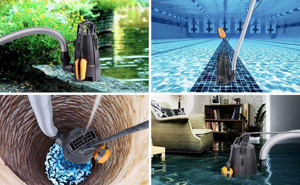 Tacklife 400W Submersible Utility Water Pump