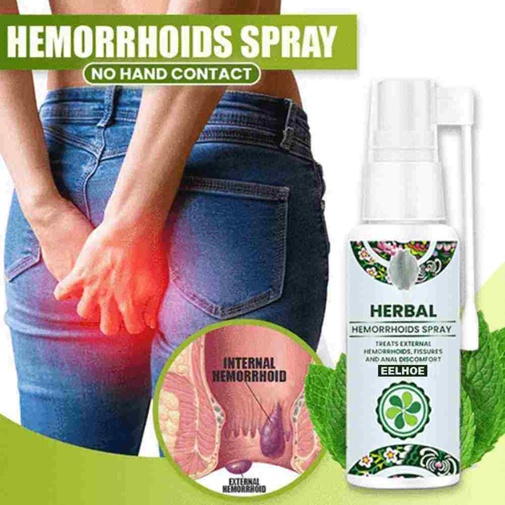 Gambar Eelhoe Hemorrhoids Spray Powerful Hemorrhoids Treatment Agent Relieve Pain Painkiller Pain Relief External Fissure?30ml?