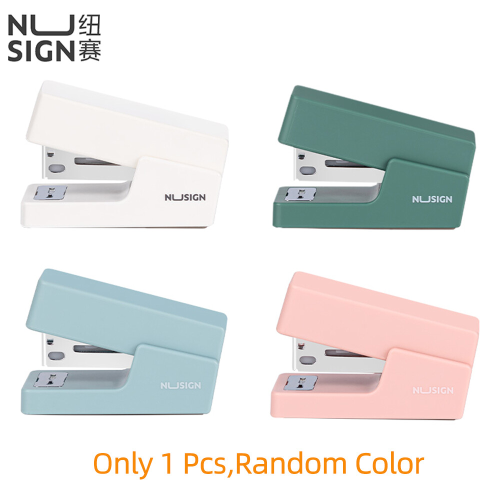 Màu ngẫu nhiên nusign Dập ghim nhỏ nhỏ màu tươi cầm tay tiết kiệm lao động bấm kim cảm giác thoải mái cầm tay đơn giản dụng cụ nẹp viền vải chất liệu nhựa ABS có đế chống trượt TPE cho trường văn phòng nhà cửa học