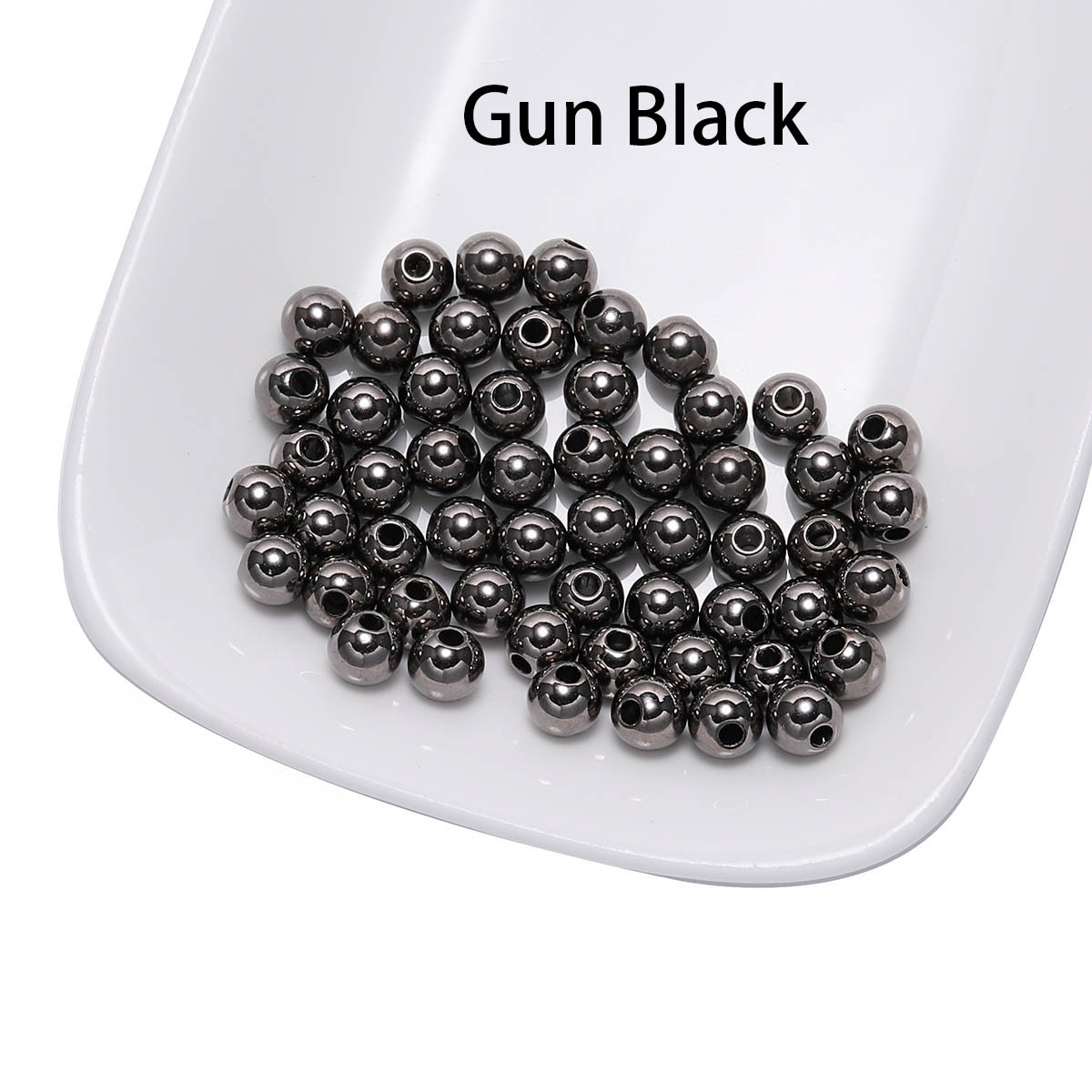 St.Kunkka 30-400pcs 3/4/5/6/8/10/12mm Gold Silver With Hole CCB Bead Round Large Hole Loose Spacer Beads For Jewelry Making Supplies Accessories DIY