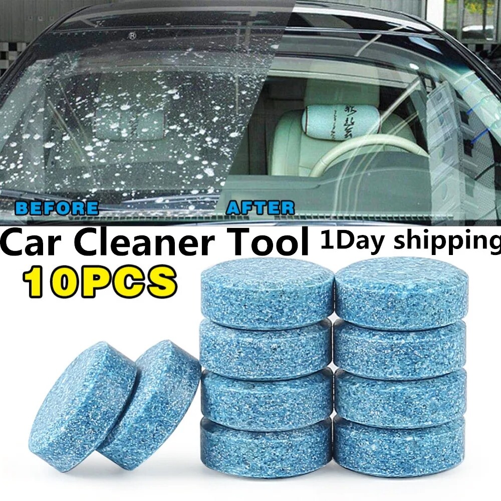 5/10 cái máy rửa xe ô tô cửa sổ làm sạch xe ô tô thuốc viên nén sủi bọt kính chắn gió tự động kính cửa sổ dụng cụ làm sạch Phụ Kiện Xe Hơi