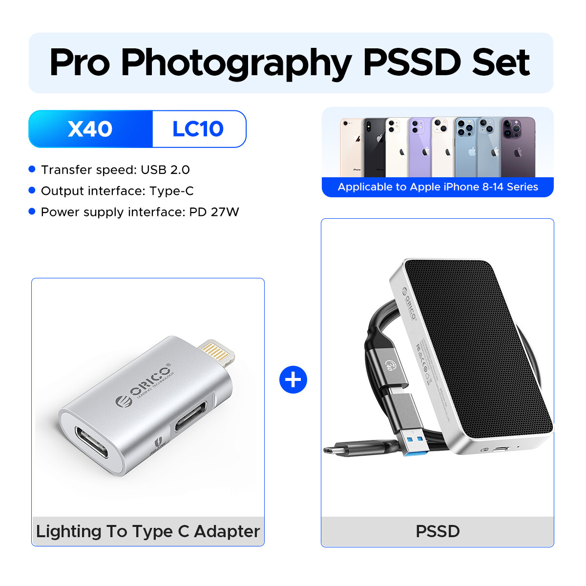 ORICO màng làm mát da tản nhiệt siêu Kim Loại Lớn vây Băng di động lên đến 3800 MB/giây màng làm mát