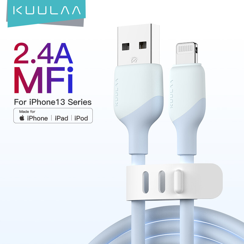 Kuulaa được chứng nhận mfi dây sạc nhanh cho iphone 13 pro max cáp lightning cho iphone 12 pro max/11 pro max/x/xr/xs max/8/8 plus/7/7 plus/6/6s/6 cộng với siêu bền và không thấm nước iphone dây cáp