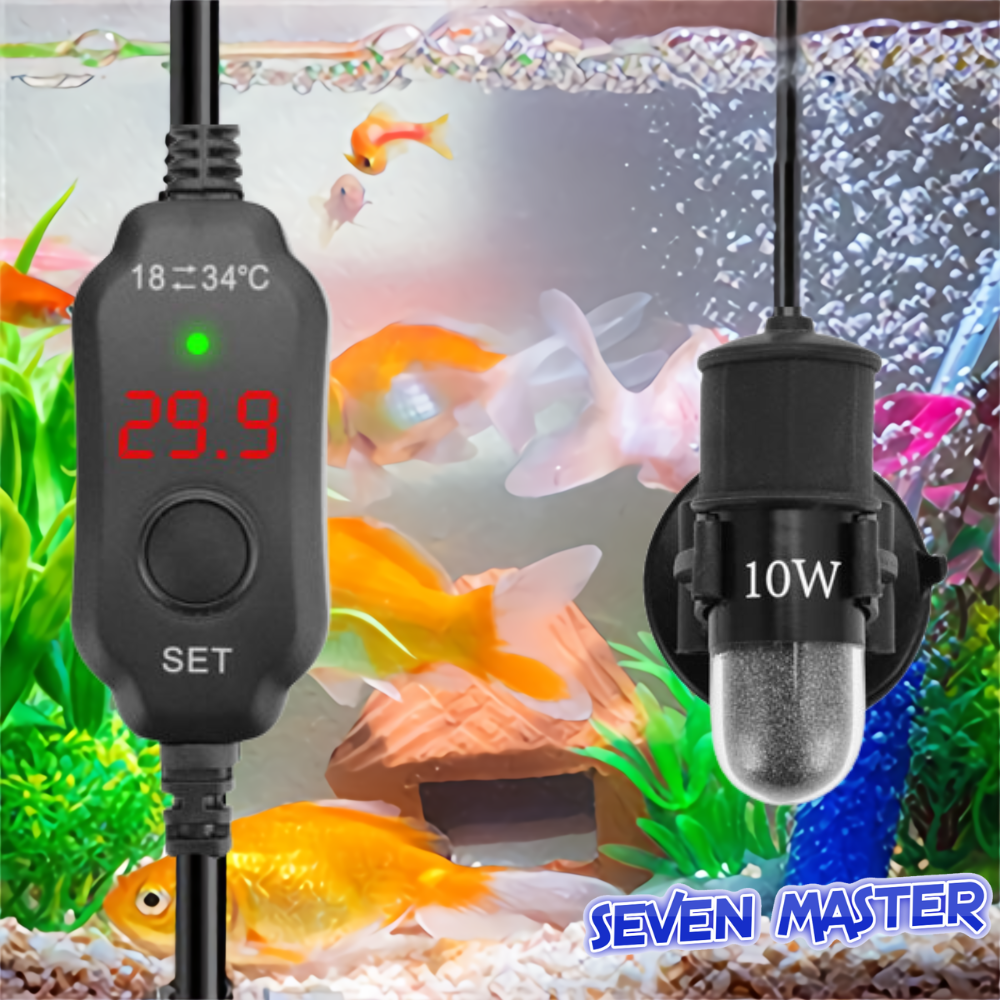 Bảy Master Lặn Có Thể Điều Chỉnh Máy sưởi hồ cá nhiệt độ thông minh Điều Khiển USB Thạch Anh Chống Cháy Nổ Mini Chìm Thanh Sưởi Ấm