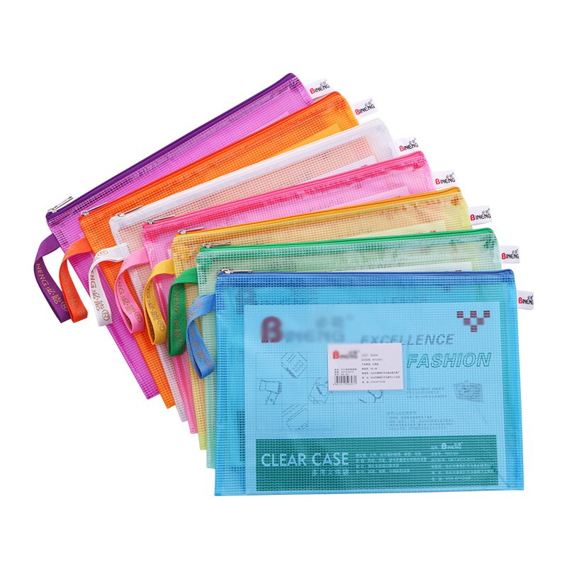 Super High Quality Colorful Zipper File Bags for Letter Size A3/A4/A5/B4/B5/B6/A6/B8/W9 สำนักงานโรงเรียนบ้านเดินทางปากกากระเป๋าอัลตร้าคุณภาพสูงกันน้ำไฟล์ออแกไนเซอร์