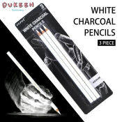 Dukeen White Sketch Charcoal Pencils Set - Art Supplies