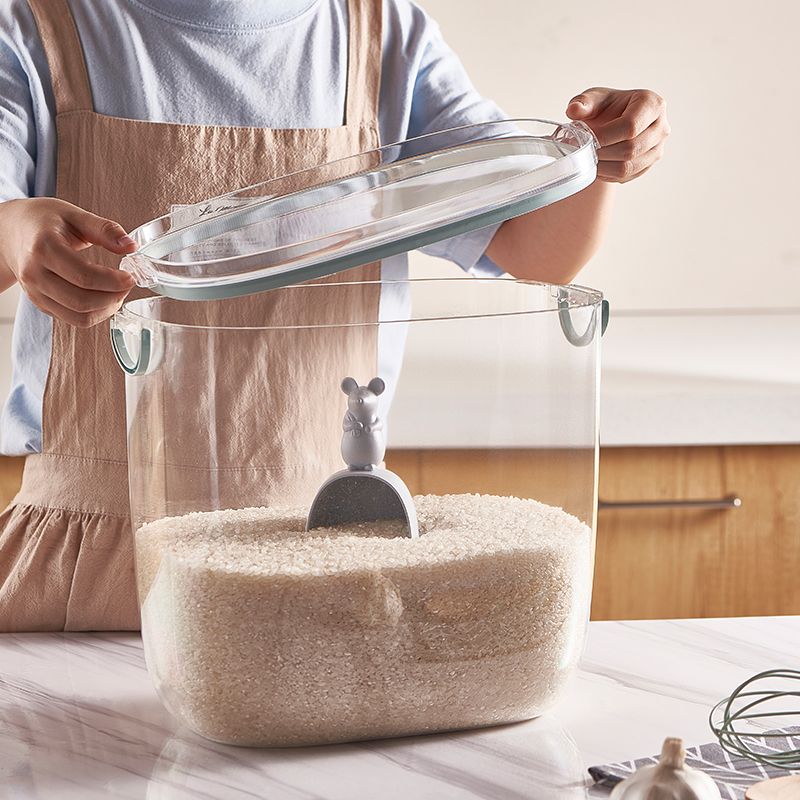 Thực Phẩm Cấp Trong Suốt Thùng gạo Hộ Gia Đình Chống Côn Trùng Chống Ẩm Kín hộp đựng gạo xi lanh gạo Bột Lưu Trữ Đóng Hộp Hộp cơm