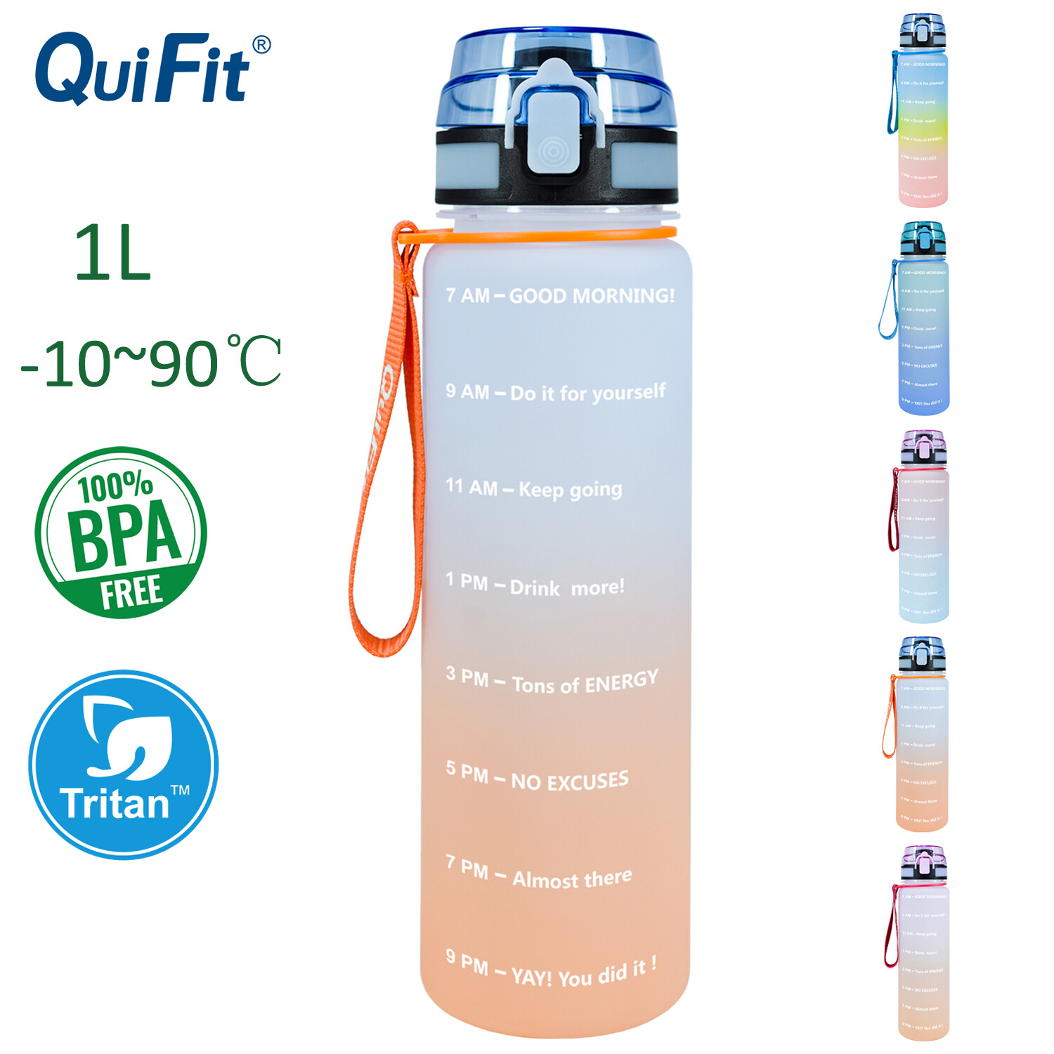 Chai Nước Thể Thao QuiFit 1L 32OZ Ấm Đun Nước Thể Thao Thể Thao Ngoài Trời Ấm Đun Nước Có Khóa Nắp Lật & Lọc BAP Miễn Phí Không Rò Rỉ Không Độc Hại Cho Thể Dục Thể Thao Cắm Trại Hoạt Động Ngoài Trời Văn Phòng