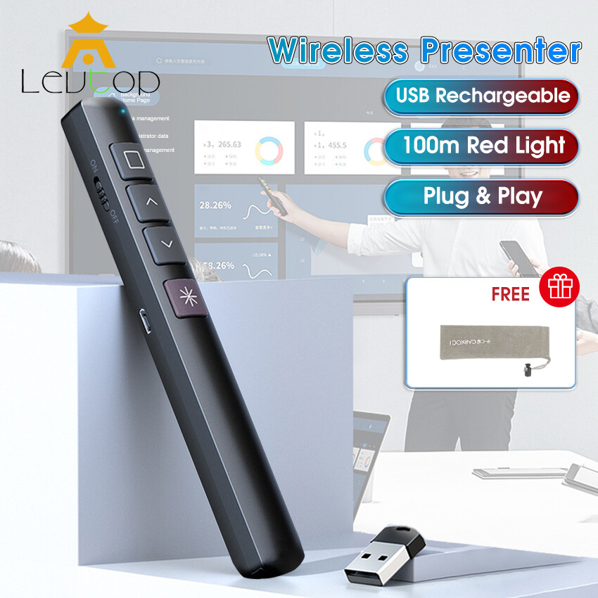 Levtop bút trình chiếu không dây bút chỉ laser bút bấm trình chiếu usb rf thông dụng 2.4ghz trình chiếu văn phòng với siêu liên kết cho keynote ppt mac máy tính xách tay