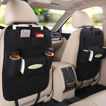 Car Auto Seat Back Multi-Pocket Storage Bag Organizer Holder Travel Hanger Black