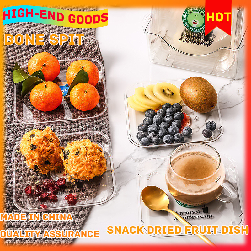 Gambar Table Garbage Plate Transparent Small Plate Household Spit Bone Plate Fruit Snack Plate Snack Dried Fruit Garbage Residue Plate