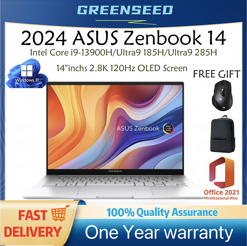 【ASUS Local Warranty】2024 ASUS Zenbook 14 Laptop |UX3405| Intel Core i9-13900H/Ultra9 185H/Ultra9 285H | 14"inchs 2.8K 120Hz OLED Screen | ASUS Laptop