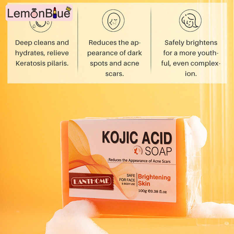 Gambar LemonBlue Kojic Acid Soap Radiance Skin Rejuvenate Improve Uneven Skin Tone Deep Cleansing For Body Face Wash Radiance Skin Rejuvenate Improve Uneven Skin Tone Deep Cleansing Skin Care Radiance Skin Rejuvenate Kojic Acid Soap