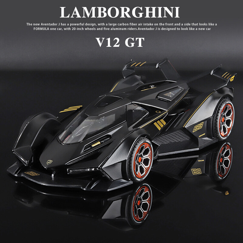 1/22 lamborghini tầm nhìn gt cửa có thể mở ra kéo trở lại với âm thanh và  ánh sáng đồ chơi đúc xe buýt xe tải hợp kim đúc khuôn mô hình