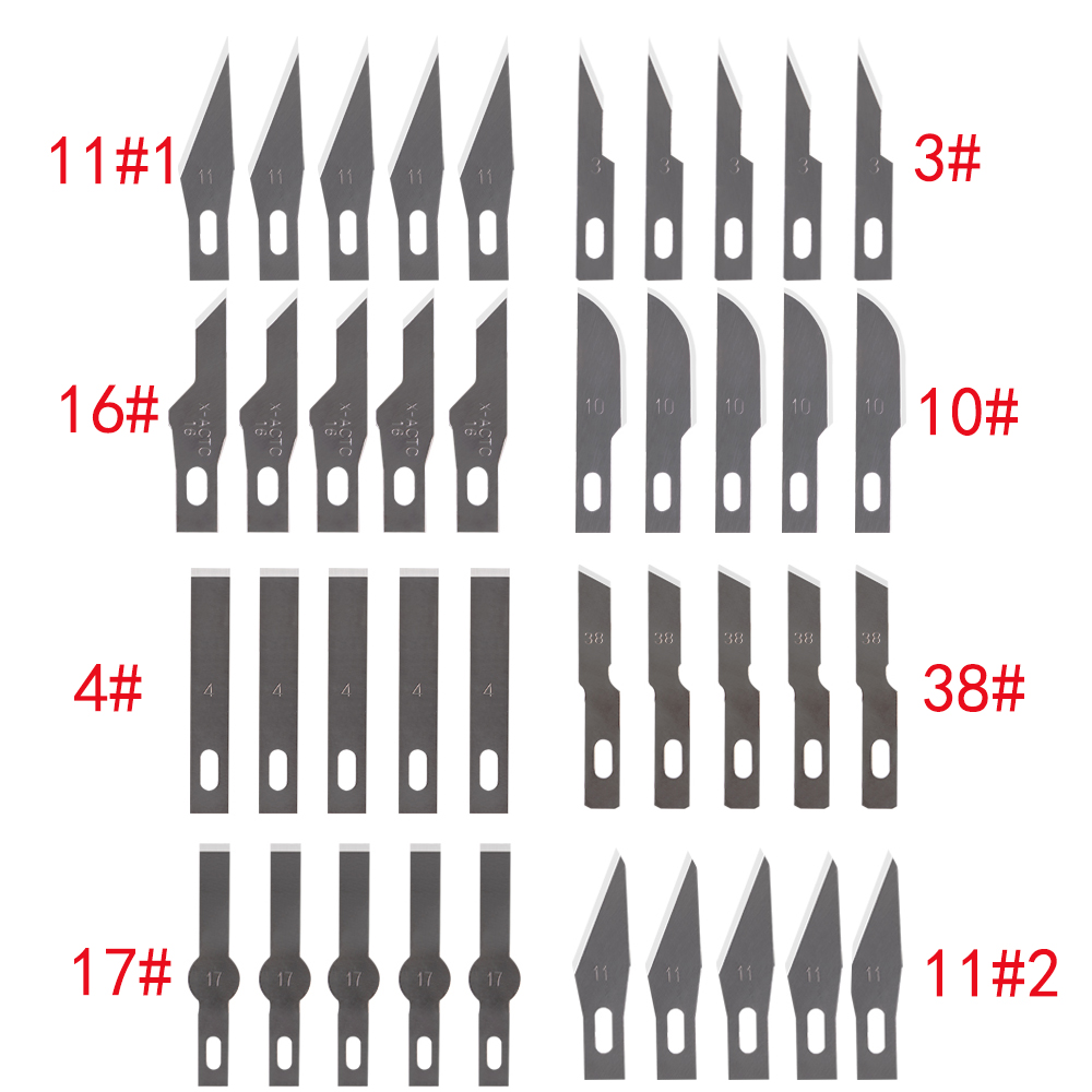 100 cái lưỡi dao thép không gỉ khắc lưỡi dao Cánh Kim Loại khắc gỗ kni-fe lưỡi dao thay thế ssurg-ical scalpel Craft