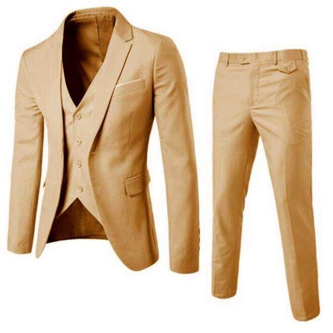 Formal Men Suit 2Pcs Set Slim Fit Blazer Jacket+Pants Wedding Dress Married Groomsman Suit