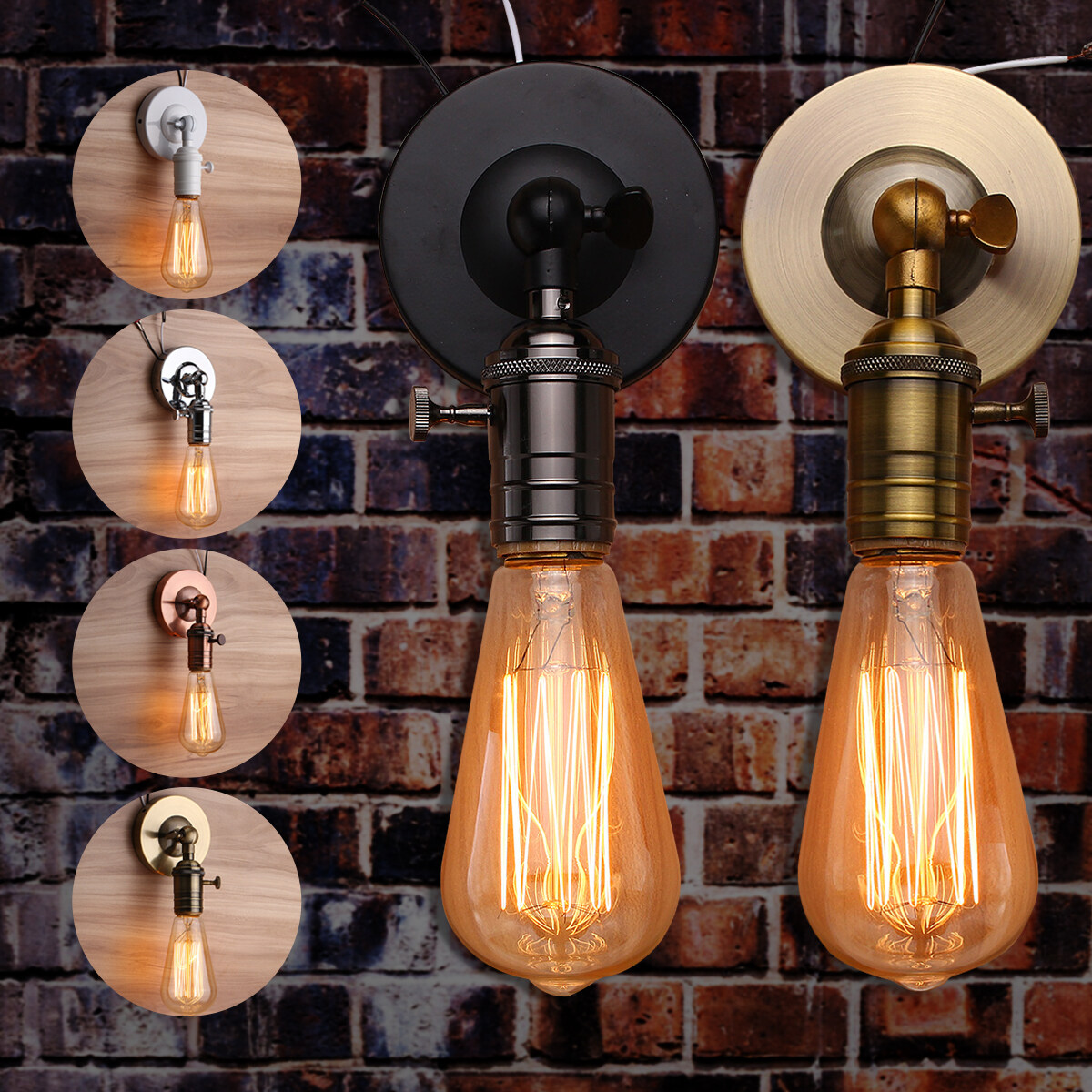 E27 Vintage Industrial Lamp Light Bulb Holder Antique Retro Edison Light fitting