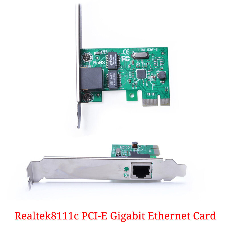 Pci-e card mạng rtl8111c gigabit ethernet pcie máy tính để bàn bo mạch chủ 1000m card mạng