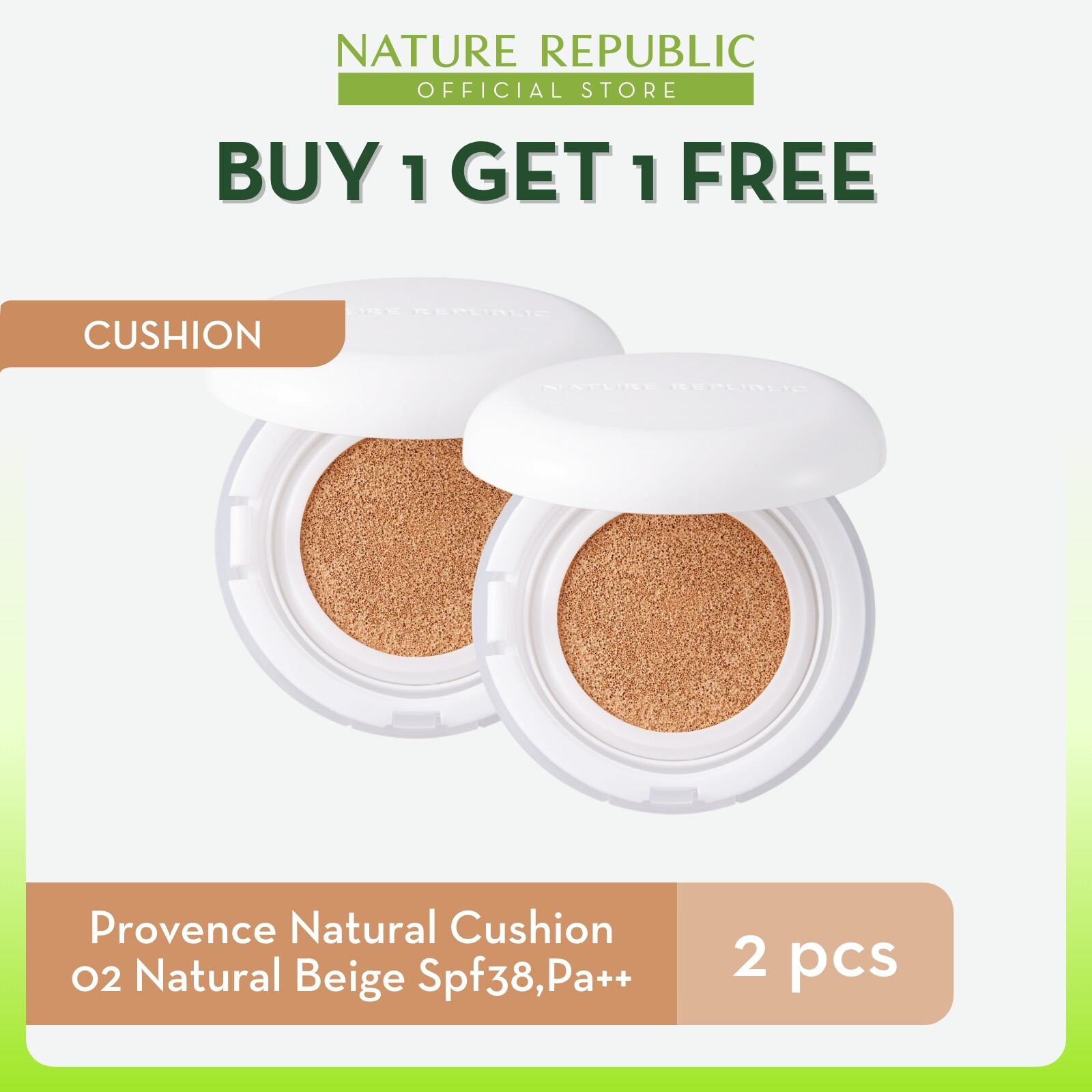 Gambar [BUY 1 GET 1 FREE] Nature Republic Provence Natural Cushion Spf38,Pa++