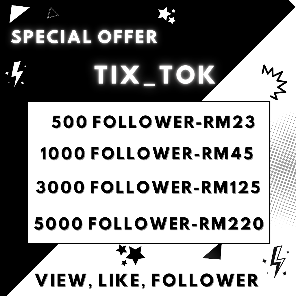 1000 Tiktok _followers__ TT/liKes__tik_Tok__view__Follower Harga  220 Ringgit*Penghantaran Percuma