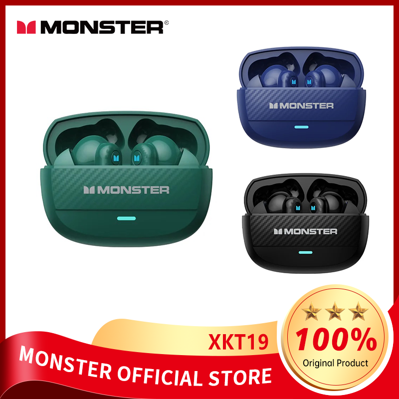 Monster Airmars XKT19 Bluetooth V5.4 Headphone ANC Noise Cancelling Wireless Earphones Sports Earbuds Gaming Noise Reduction HIFI Headphones