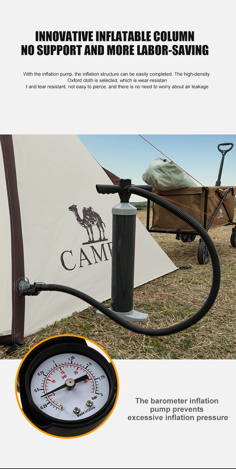 CAMELCROWN 4-5 persons Inflatable Travel Resident Tent Outdoor Selfdriving Rainproof Windproof Camping Two-room And One-Hall Multi-Person Tent