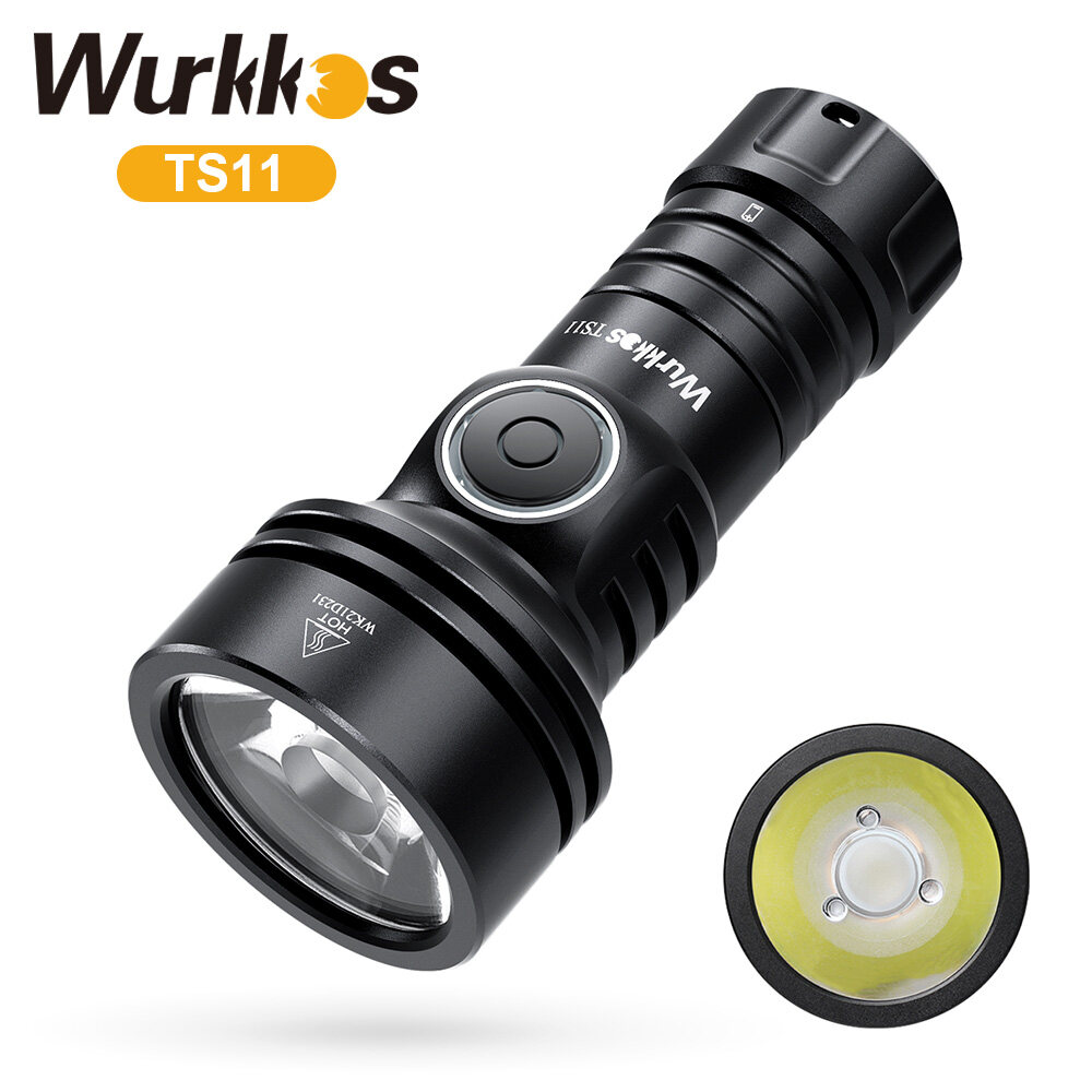 Wurkkos TS11 Mini 18350 Flashlight USB C Rechargeable EDC SFT40 Torch Powerful 2000LM RGB Auxiliary 