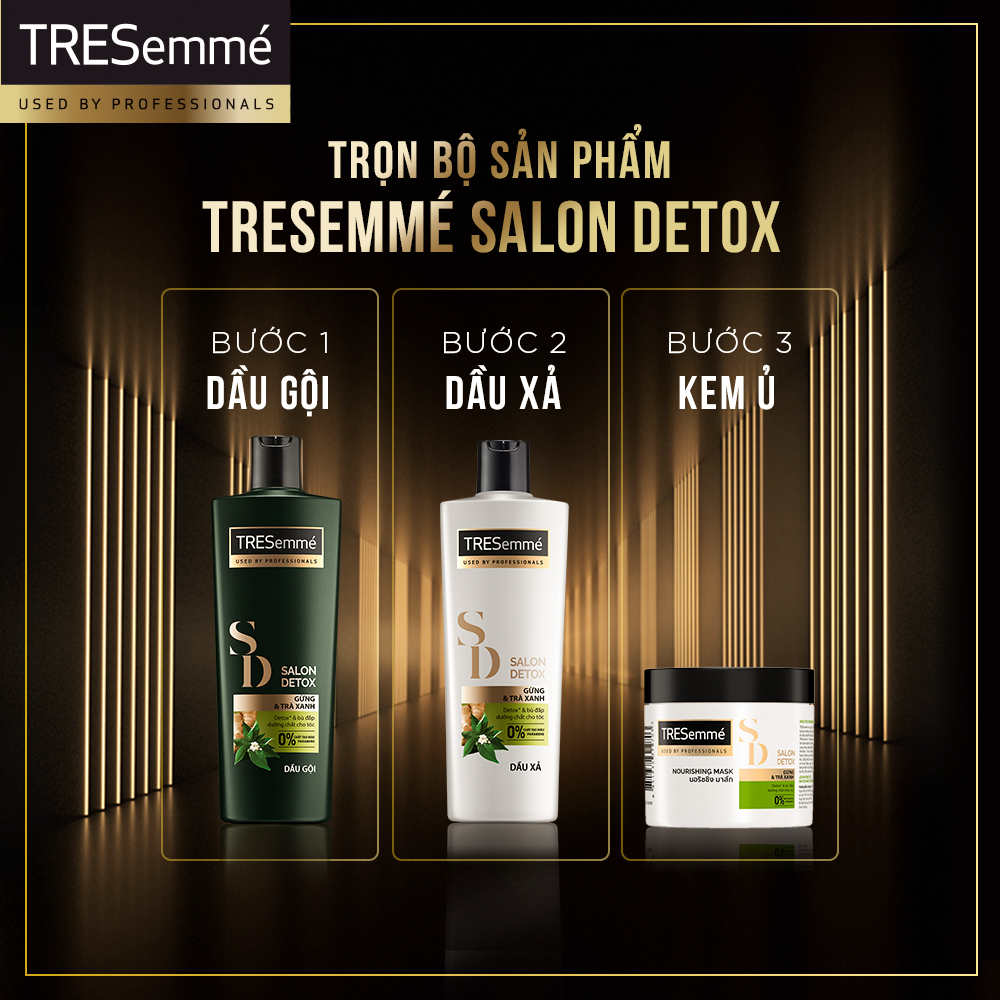 Combo TRESemmé Detox Tóc: Dầu Gội 640g + Dầu Xả 620g