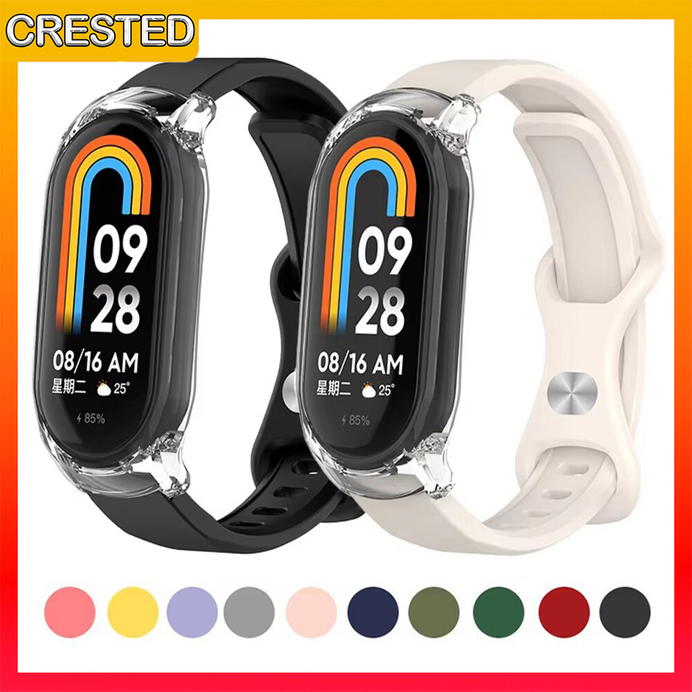 Case+Silicone strap for Xiaomi Mi Band 9 Sport Rubber Bracelet Wristband for Xiaomi Smart Band 9 NFC Accessories ราคา 36 บาท*ส่งฟรี