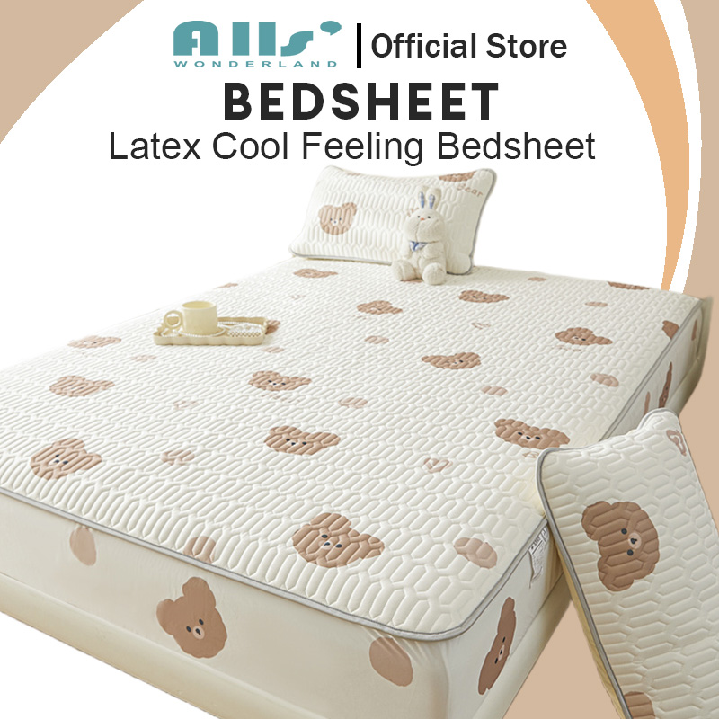 Alls' Wonderland Latex Cool Bedsheet Dinosaur/Bear/Rabbit Mattress Protector Cool mat Queen King Size ราคา 189 บาท*ส่งฟรี
