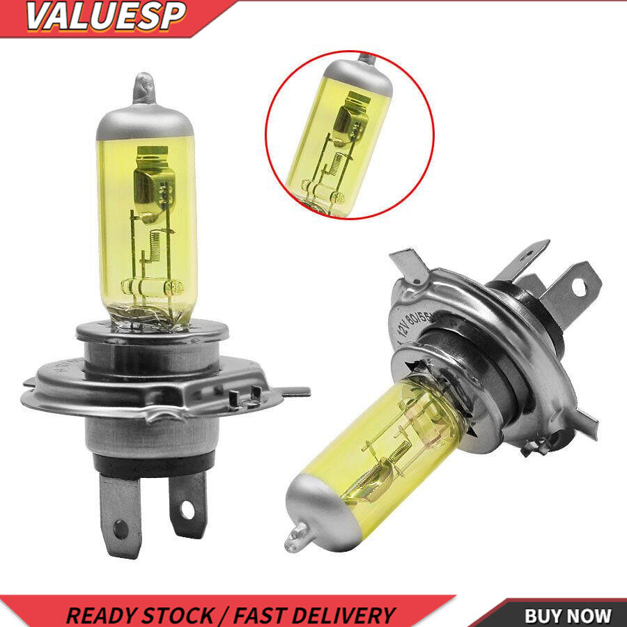 2 chiếc H4 55 W Halogen Ánh Sáng Đèn Pha Xe Hơi Bóng Khí Xenon Đèn Pha Vàng 5000 K