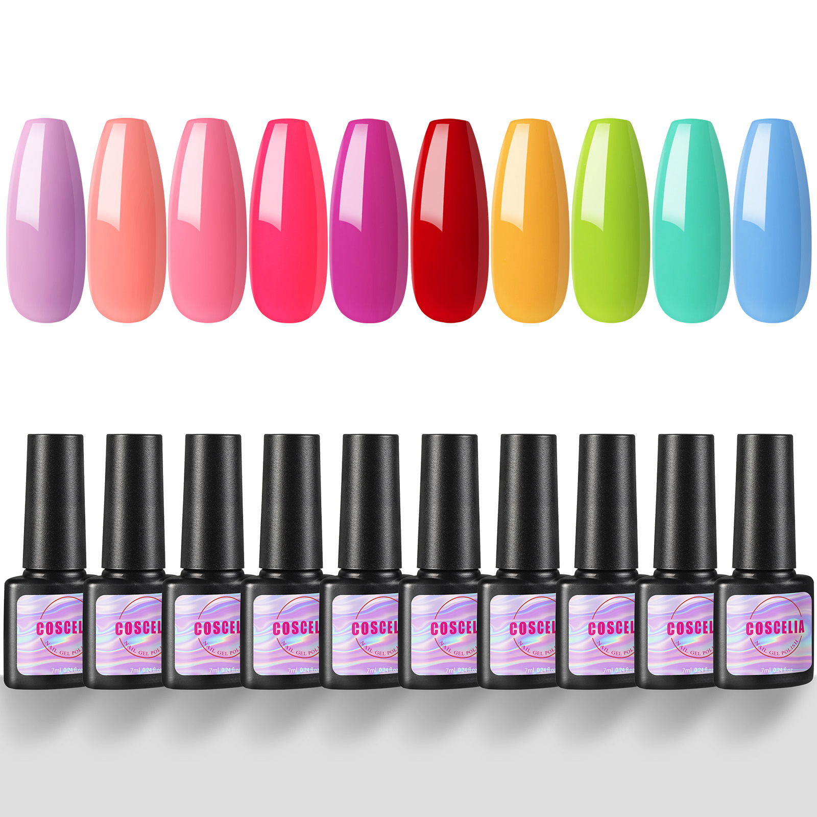 10 chai/hộp gel móng tay nghệ thuật bộ gel uv ngâm 7ml keo làm móng màu nguyên chất bộ thiết kế móng tay lâu trôi