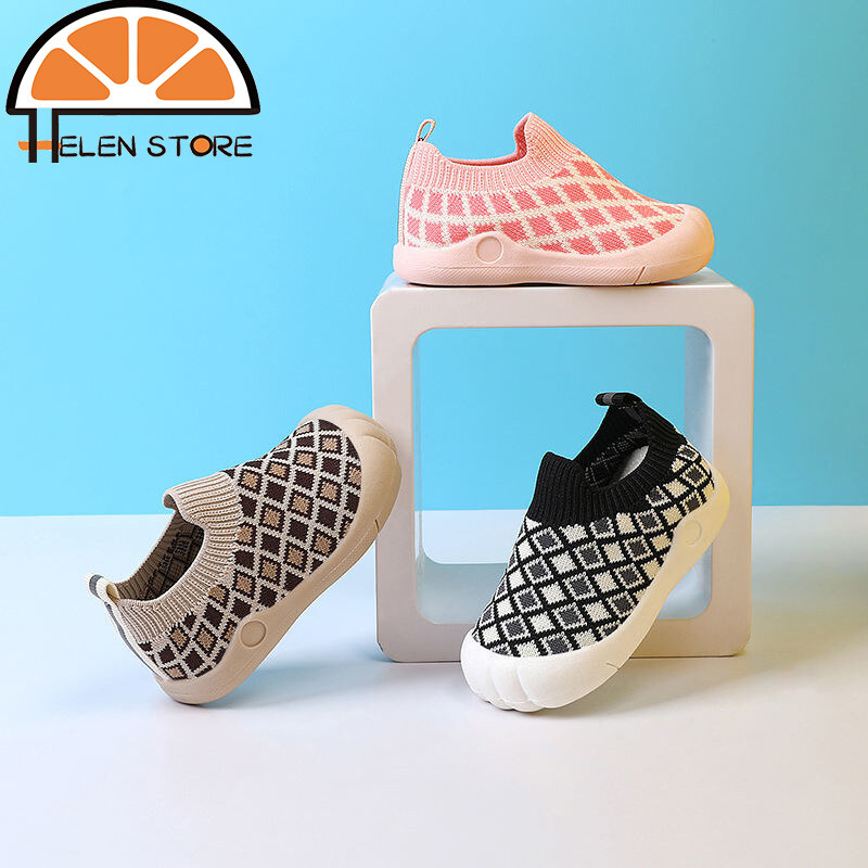 Hs giày trẻ em thời trang giày thường ngày cổ thấp cho trẻ em giày bay chặn màu