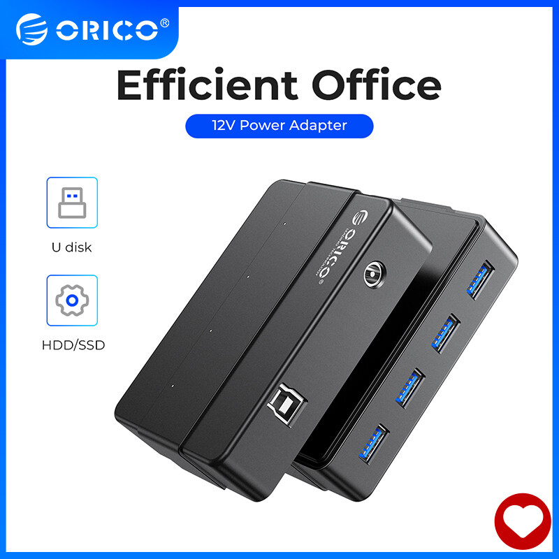 Orico 4 cổng 7 cổng USB 3.0 Hub 5 Gbps siêu tốc xách tay Bộ chia USB với 12V Điện Bộ chuyển đổi cho