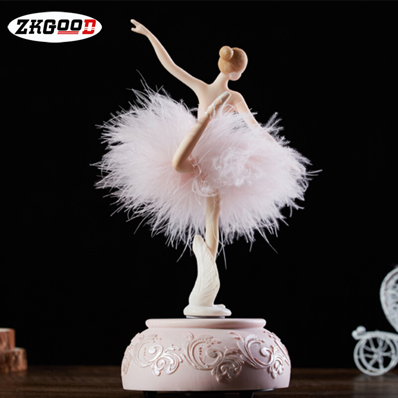 zkgood Ballerina Music Box Dancing Girl Swan Lake Carousel with