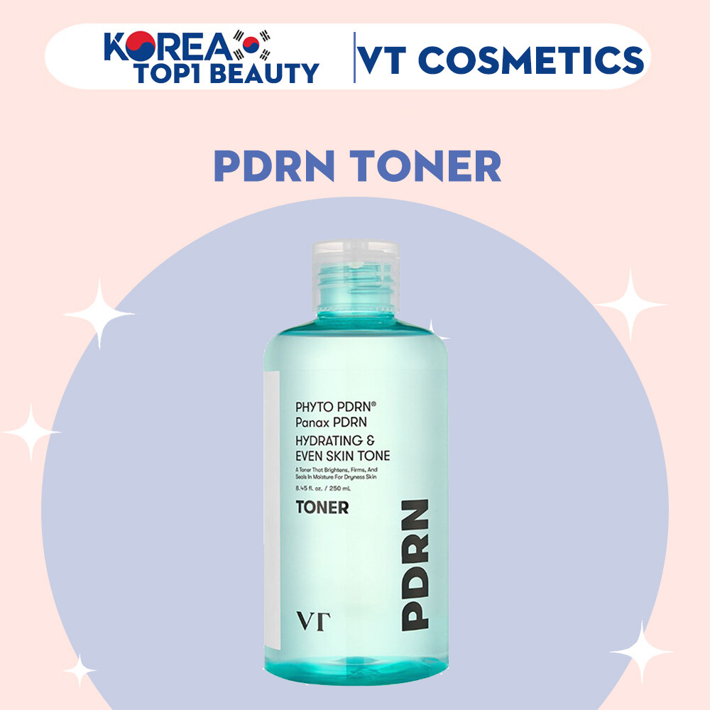 VT PDRN Toner 250ml The Water Type Formula Firmly Smears Into Skin Texture For Moisturizing Skin. Lively Skin Through Skin Glow VT Cosmetics