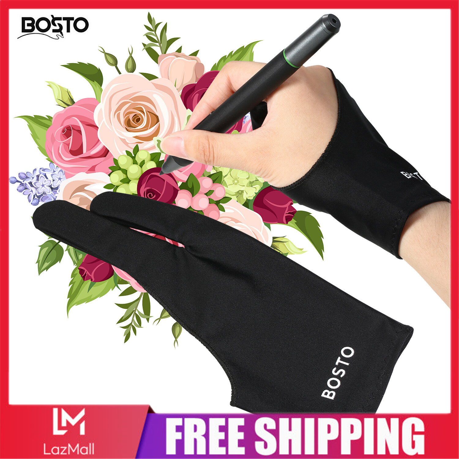 BOSTO Bảng Vẽ Nghệ Sĩ Glov-e Vẽ Kích Thước Tự Do Hai Ngón Tay Glov-e Dành Cho Tay Phải Và Tay Trái T