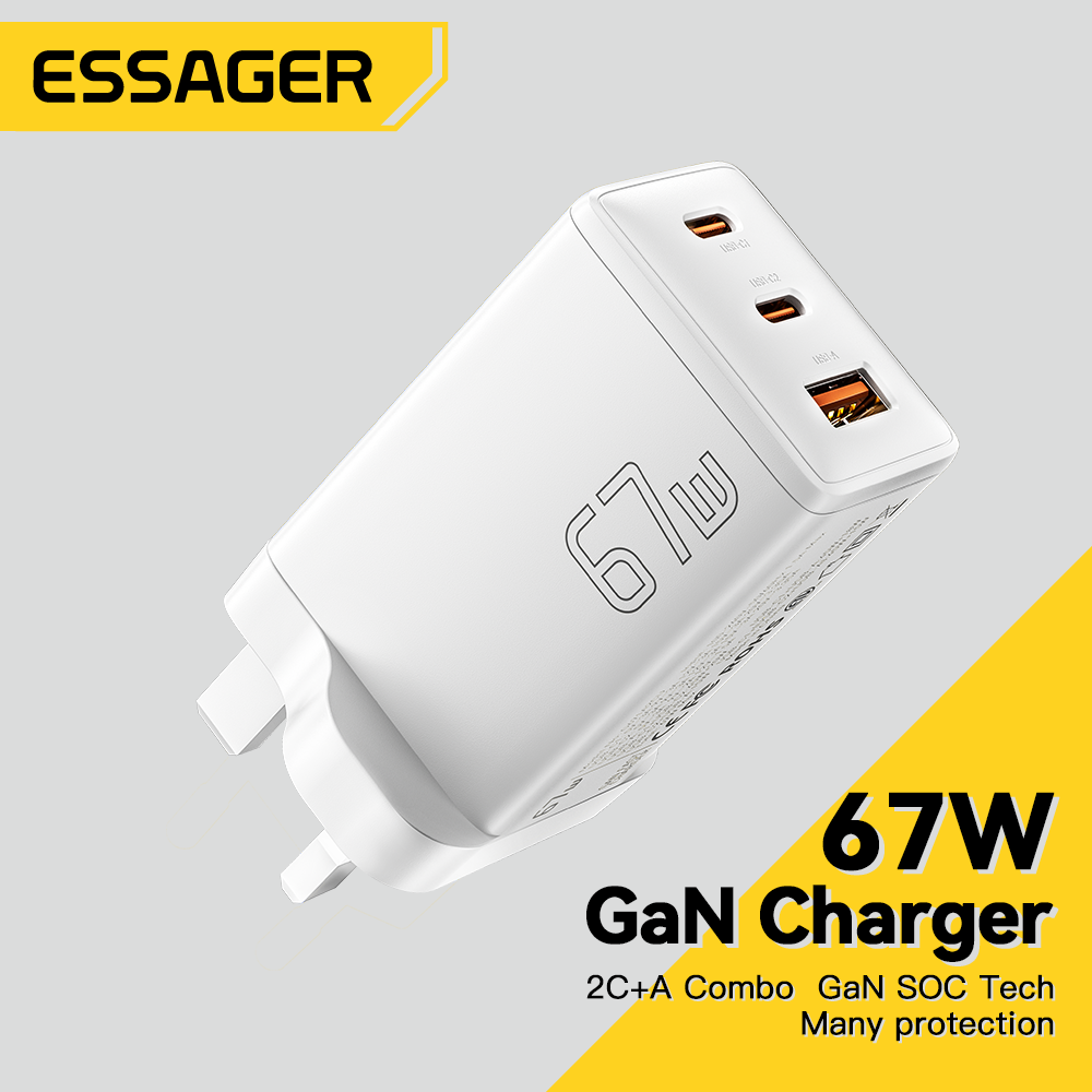 Essager pd 67w 2c1a gan usba loại c sạc sạc nhanh qc 4.0 pd 3.0 loại c cho iphone 15 14 13 pro samsung huawei mate 60 xiaomi14 điện thoại máy tính xách tay sạc nhanh chagers
