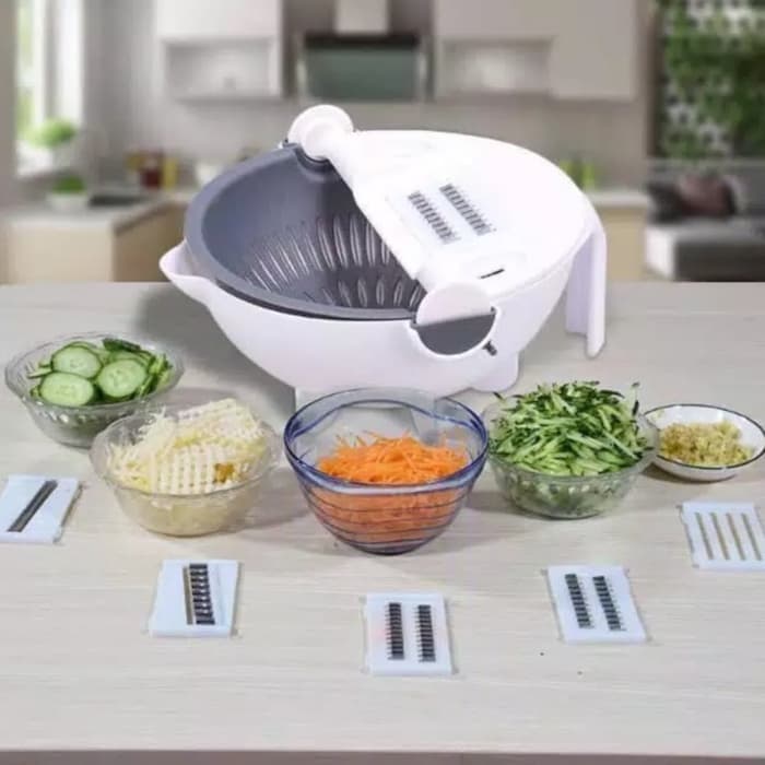 Multi Function Cutter Wet Basket Vegetable Cutter 9 In 1 Multi Function Cutter With Drain ...