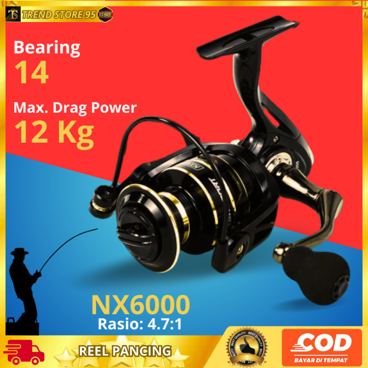 TREND TaffSPORT Metal Reel Pancing Power Handle Spinning Fishing Reel 4.7:1  Gulungan Pancing Murah