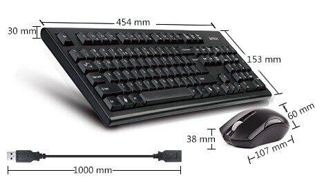A4Tech 3000NS Wireless Keyboard and Mouse Set - Standard size - (Black) - Soft Keys - Silent Clicks Mouse - for Laptop & Desktop - Original with S/N - Combo for PC