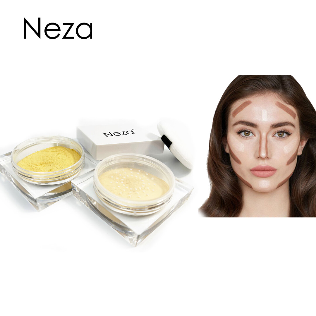 Gambar Neza Waterproof Matte Concealer Loose Powder (with puff) Contour Shadow Long lasting Oil Control Fixing Powder
