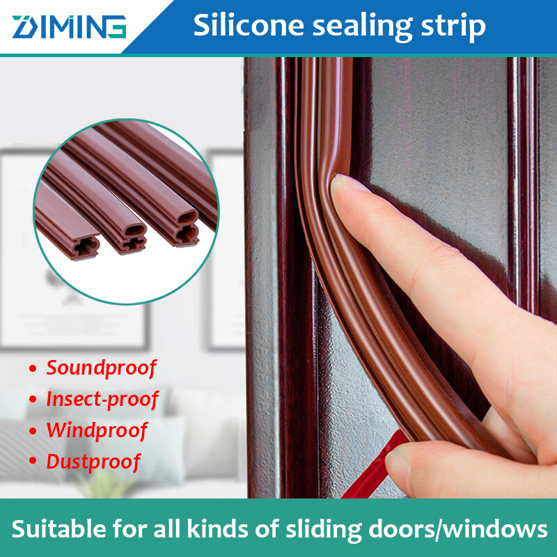 Dải niêm phong silicon tự dính 6 mét dải niêm phong cao su cửa sổ dải niêm phong cao su loại trừ cửa sổ dải cách âm thời tiết