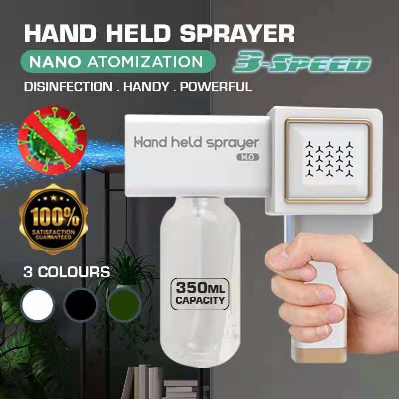 Gambar [READY STOCK] 3 Speed Adjustable Wireless Nano Spray Machine Nano Atomizer spray Blue Light Disinfection Spray machine Hand held sprayer UV sterilization USB Rechargeable