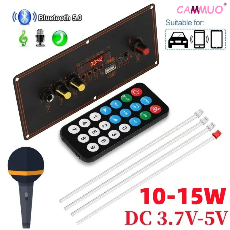 Cammuo 20W trong nhà tự làm bộ khuếch đại kỹ thuật số Bảng Mạch Giải Mã MP3 5V 10W Công suất âm than