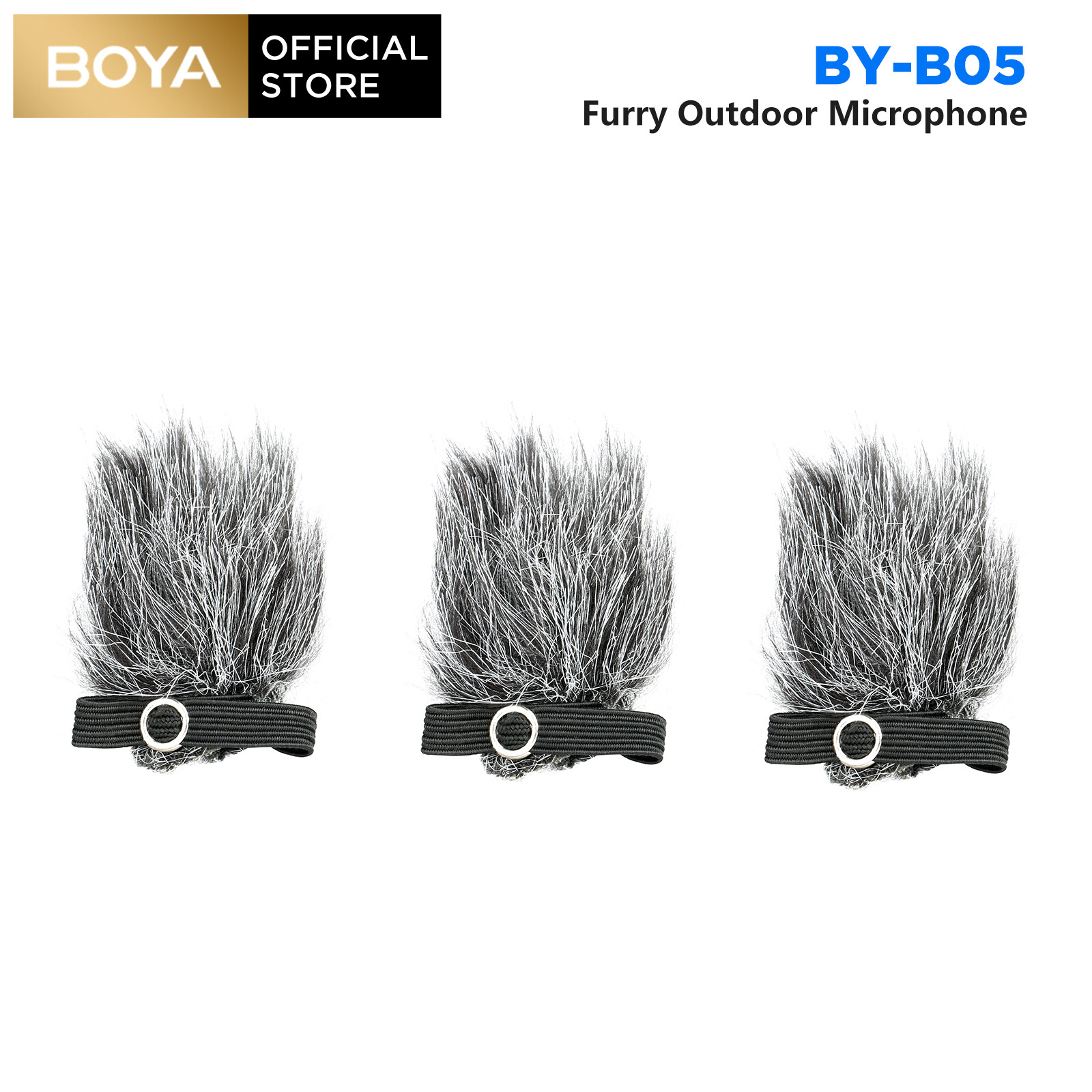 Boya by-b05 micro lông ngoài trời kính chắn gió áo choàng gió lông nhân tạo cho boya by-by-m1, by-m1 pro , by-wm4 chuyên nghiệp, rode stereo videomic pro và nhiều hơn nữa xám-trắng